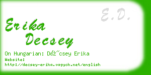 erika decsey business card